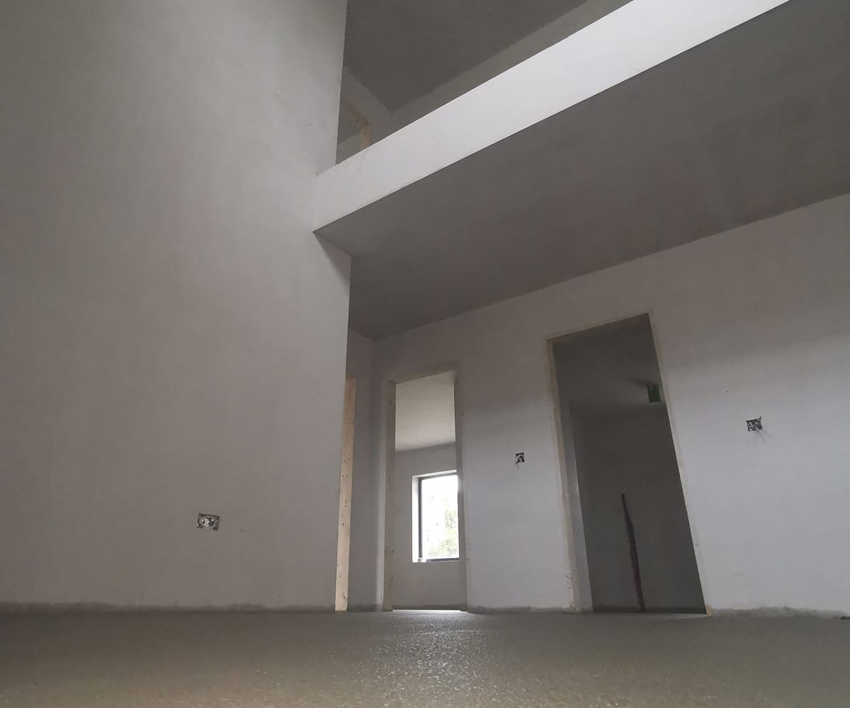 Freshly poured concrete for inside a modern residential house